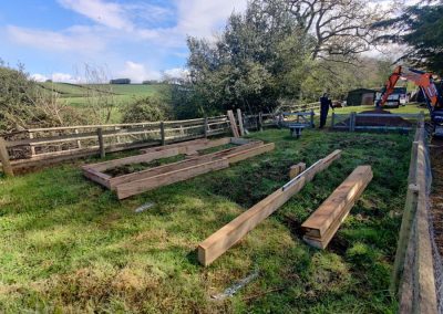 Preparing for the creation of raised vegetable beds