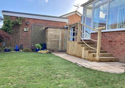 Paving, steps and lawn