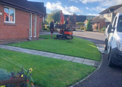 Digger on lawn